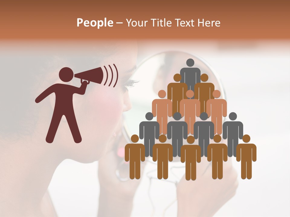 A Woman Looking At Her Reflection In A Mirror PowerPoint Template