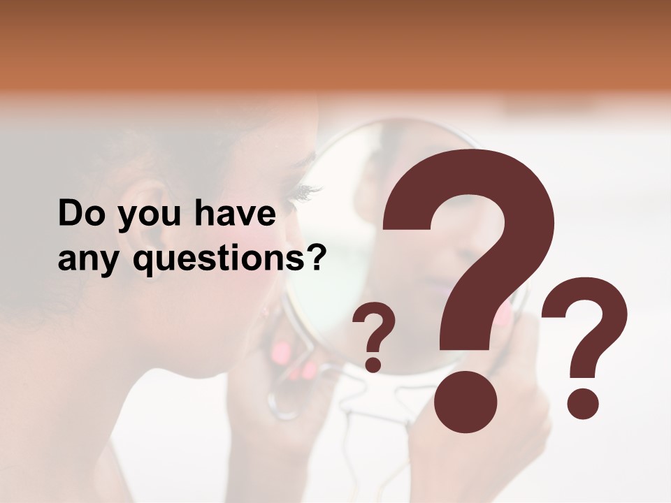 A Woman Looking At Her Reflection In A Mirror PowerPoint Template