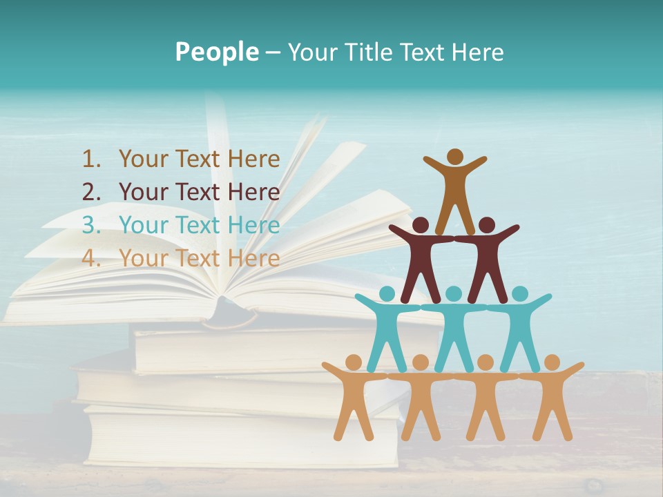 Row Wooden Group PowerPoint Template