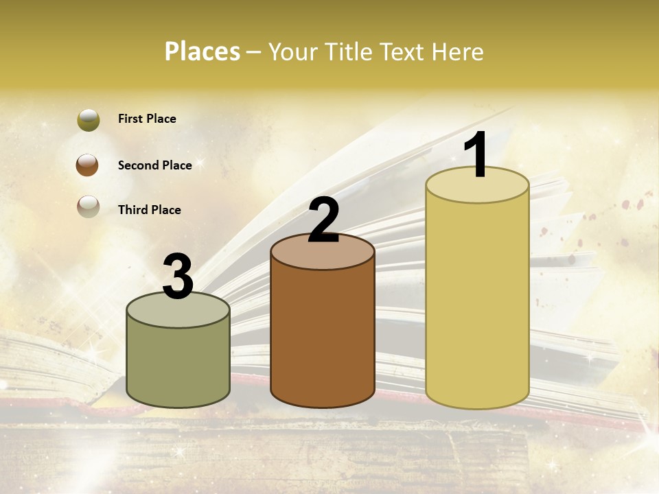 An Open Book On A Table With A Blurry Background PowerPoint Template