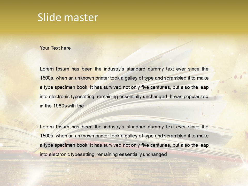 An Open Book On A Table With A Blurry Background PowerPoint Template