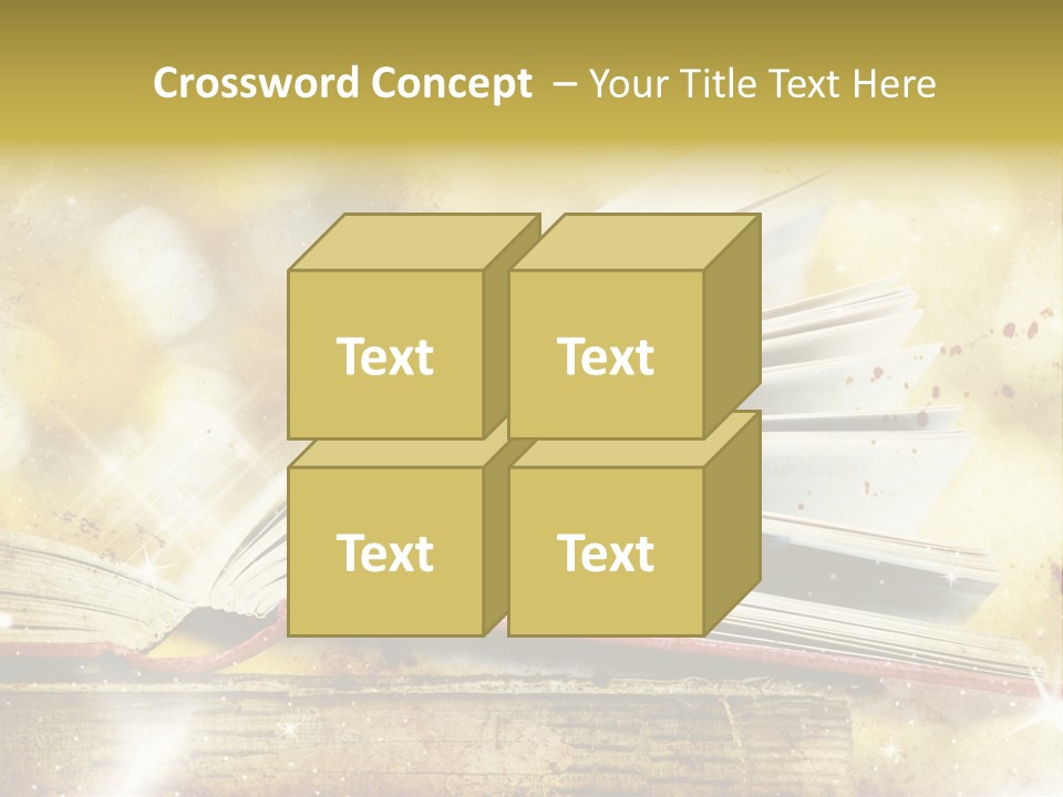 An Open Book On A Table With A Blurry Background PowerPoint Template