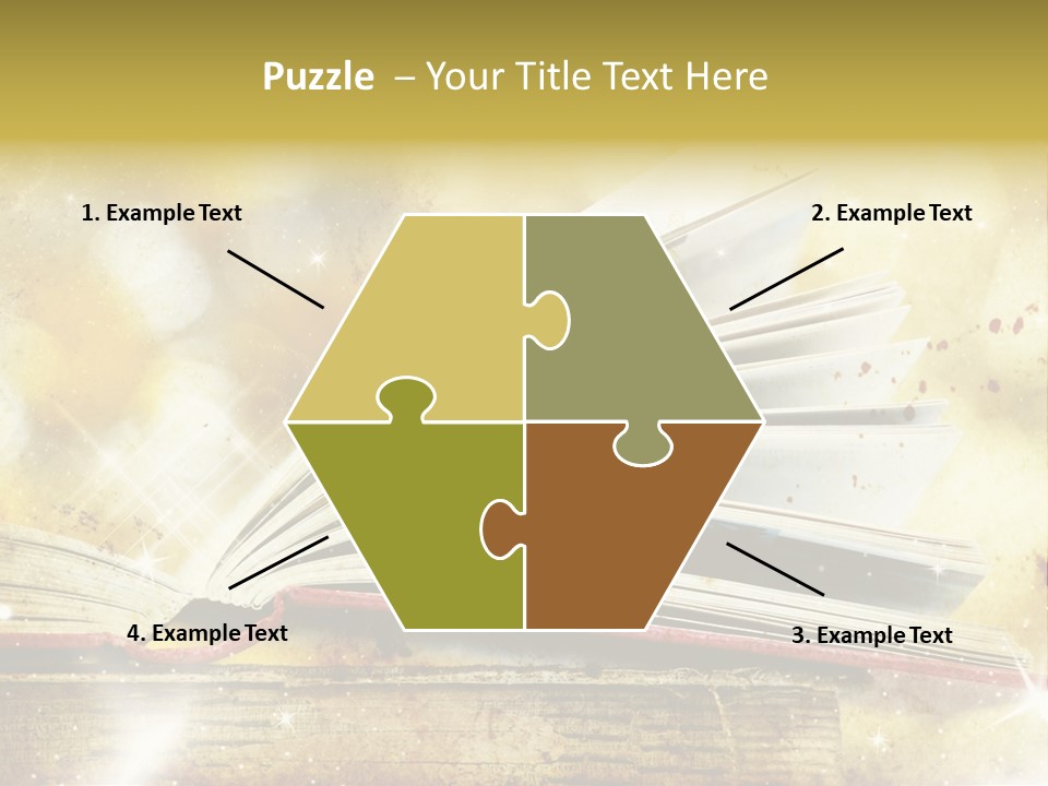 An Open Book On A Table With A Blurry Background PowerPoint Template