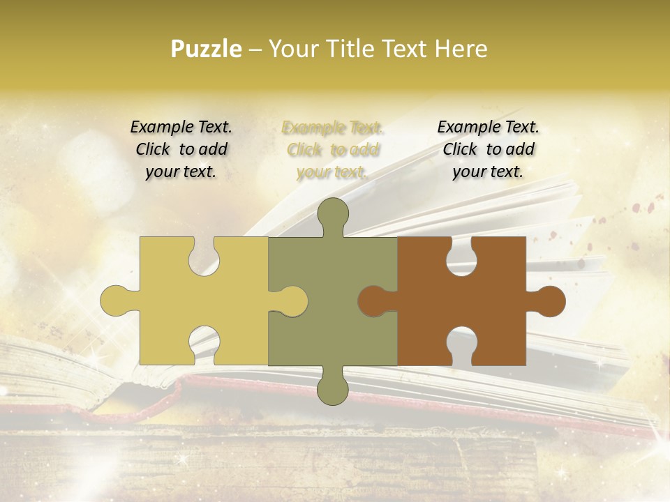 An Open Book On A Table With A Blurry Background PowerPoint Template