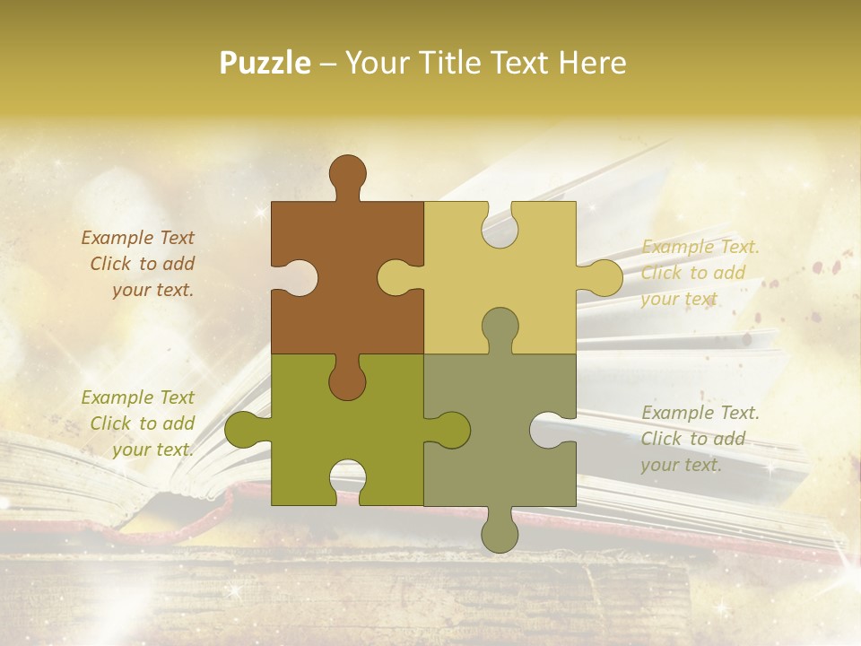 An Open Book On A Table With A Blurry Background PowerPoint Template