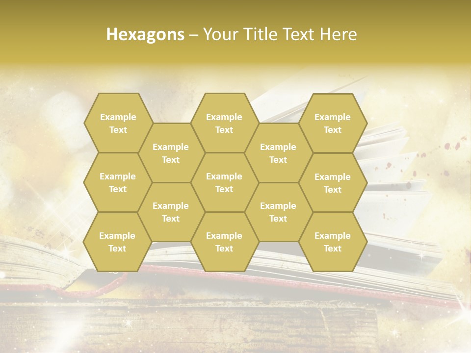 An Open Book On A Table With A Blurry Background PowerPoint Template