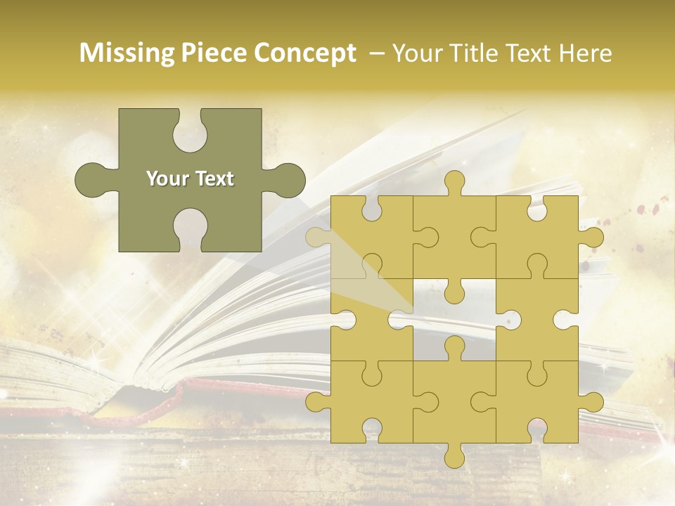 An Open Book On A Table With A Blurry Background PowerPoint Template