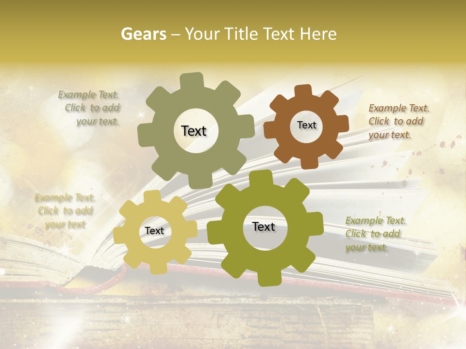 An Open Book On A Table With A Blurry Background PowerPoint Template