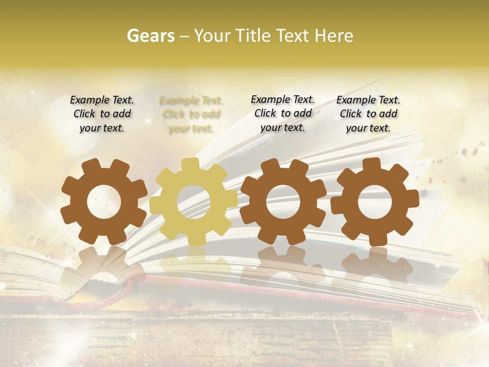 An Open Book On A Table With A Blurry Background PowerPoint Template