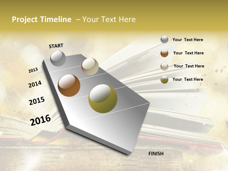 An Open Book On A Table With A Blurry Background PowerPoint Template