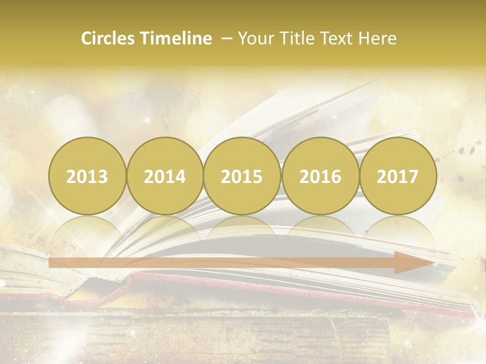 An Open Book On A Table With A Blurry Background PowerPoint Template