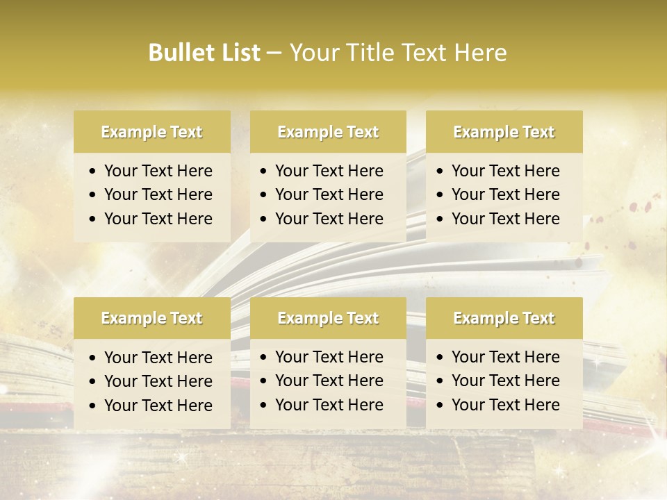 An Open Book On A Table With A Blurry Background PowerPoint Template