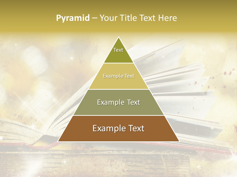 An Open Book On A Table With A Blurry Background PowerPoint Template