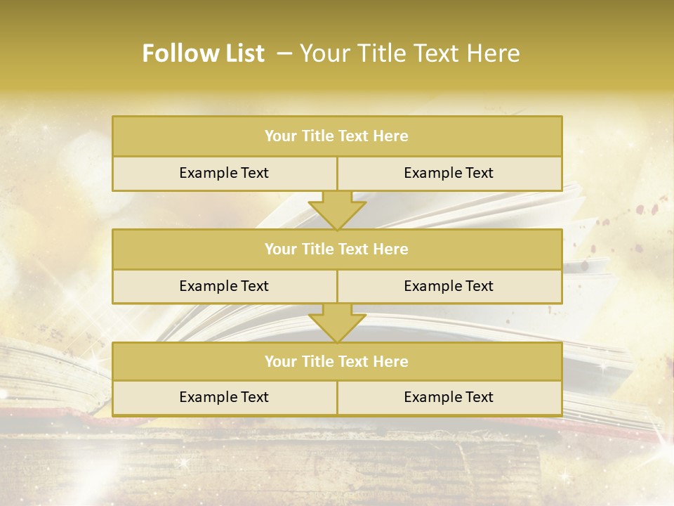 An Open Book On A Table With A Blurry Background PowerPoint Template