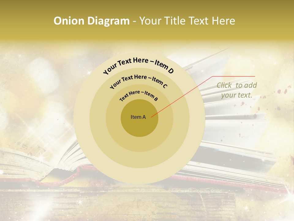 An Open Book On A Table With A Blurry Background PowerPoint Template