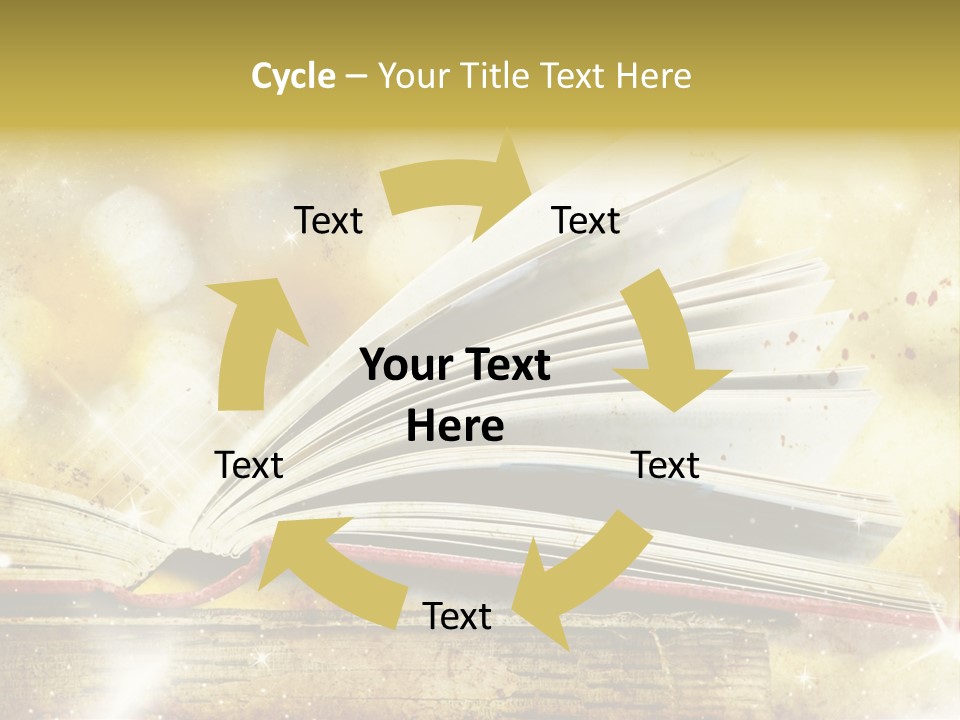 An Open Book On A Table With A Blurry Background PowerPoint Template