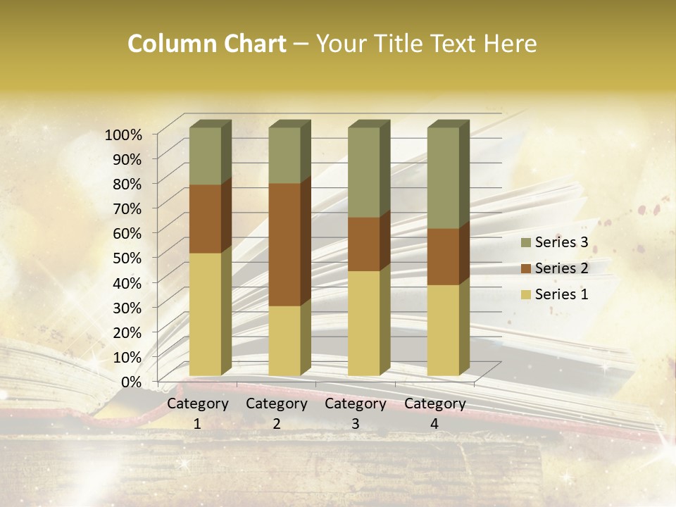 An Open Book On A Table With A Blurry Background PowerPoint Template