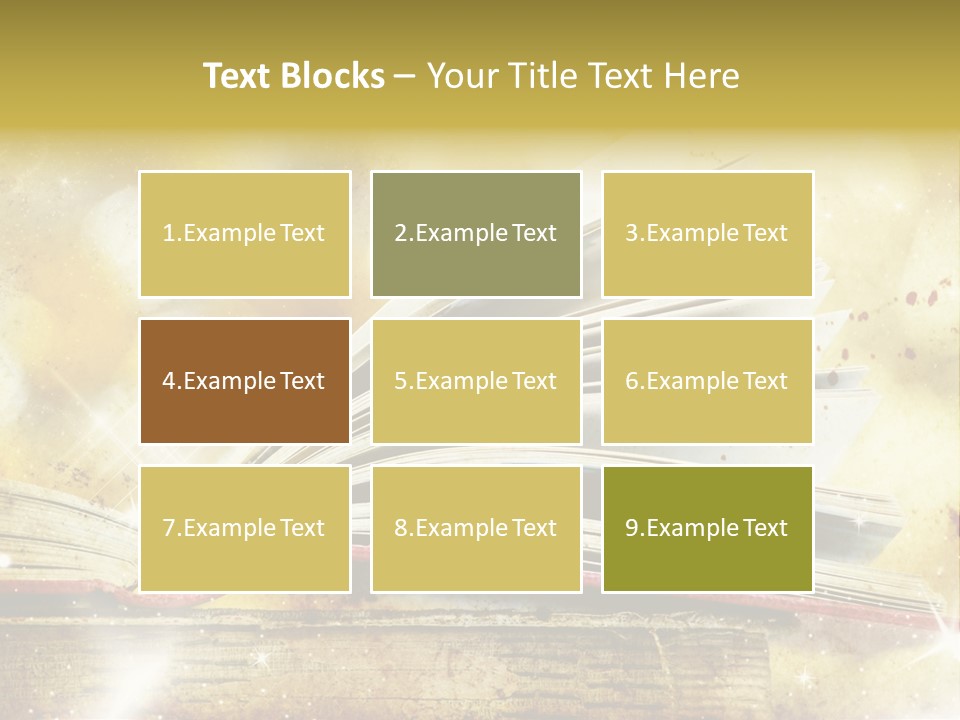 An Open Book On A Table With A Blurry Background PowerPoint Template