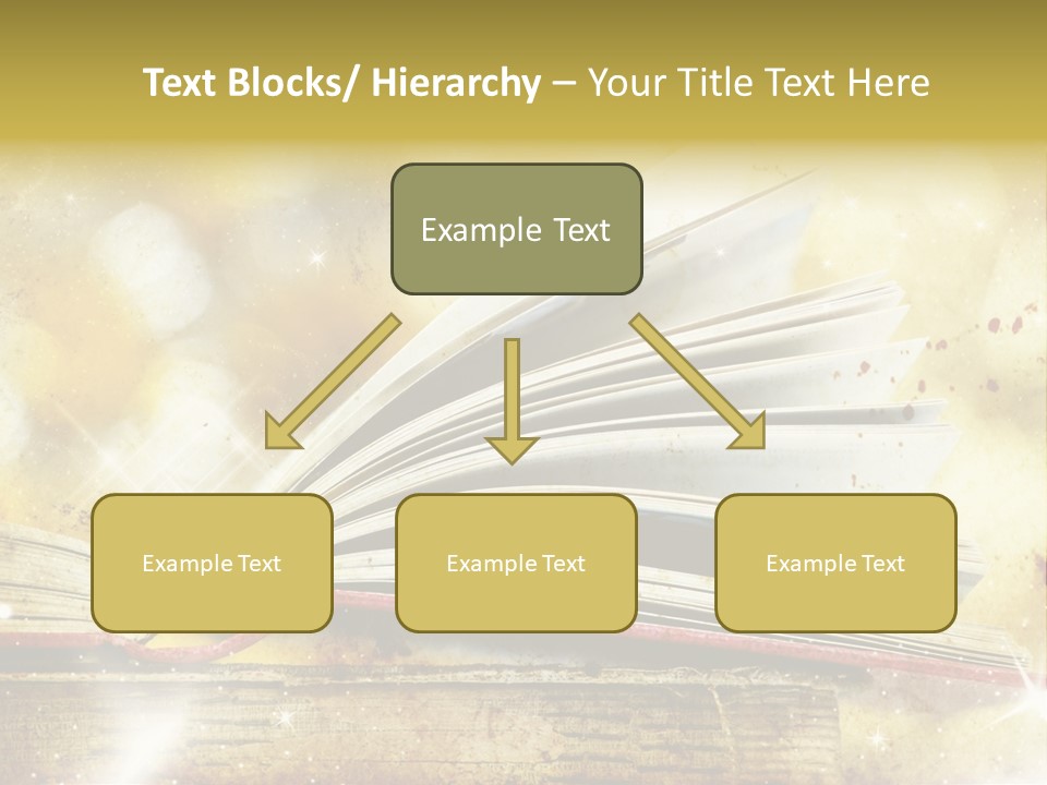 An Open Book On A Table With A Blurry Background PowerPoint Template