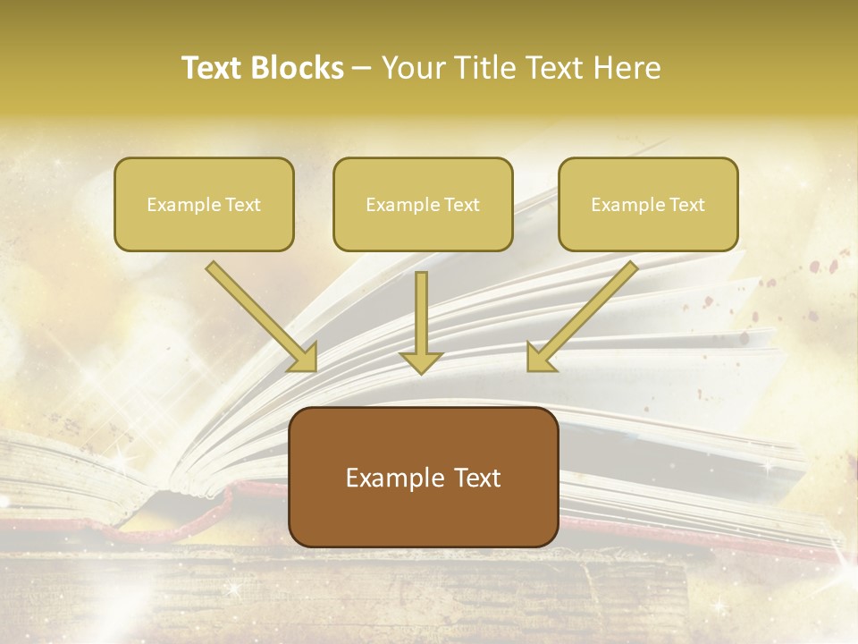 An Open Book On A Table With A Blurry Background PowerPoint Template
