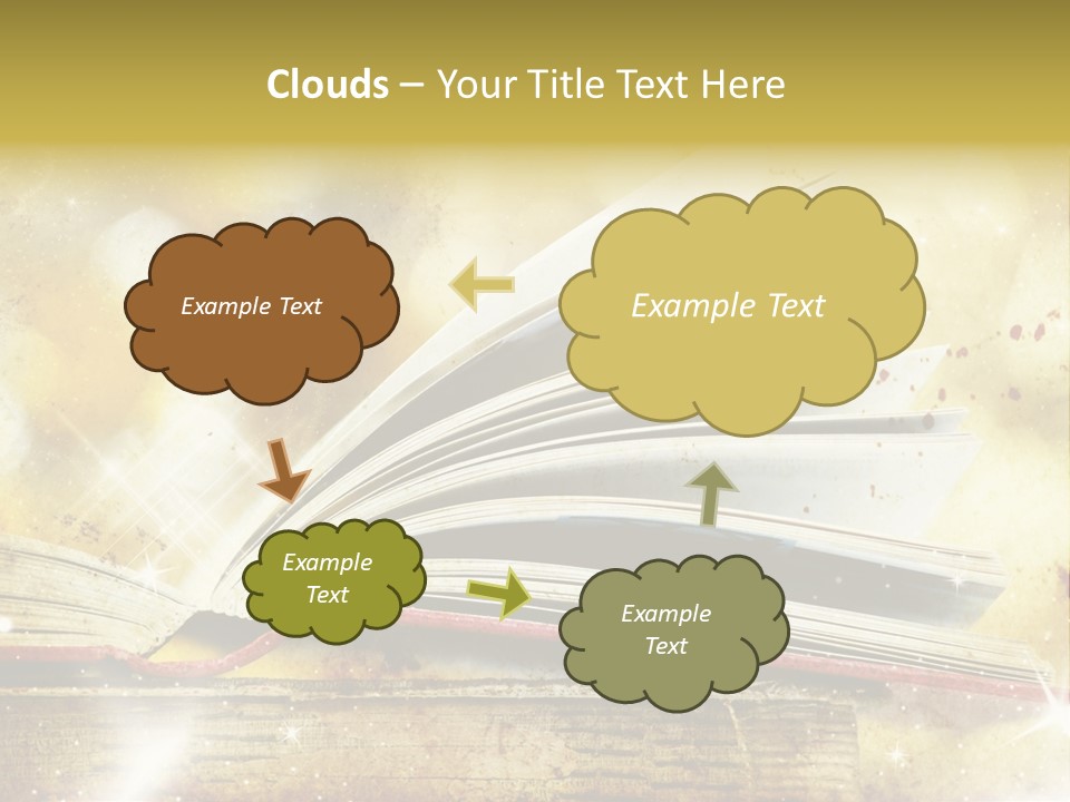 An Open Book On A Table With A Blurry Background PowerPoint Template