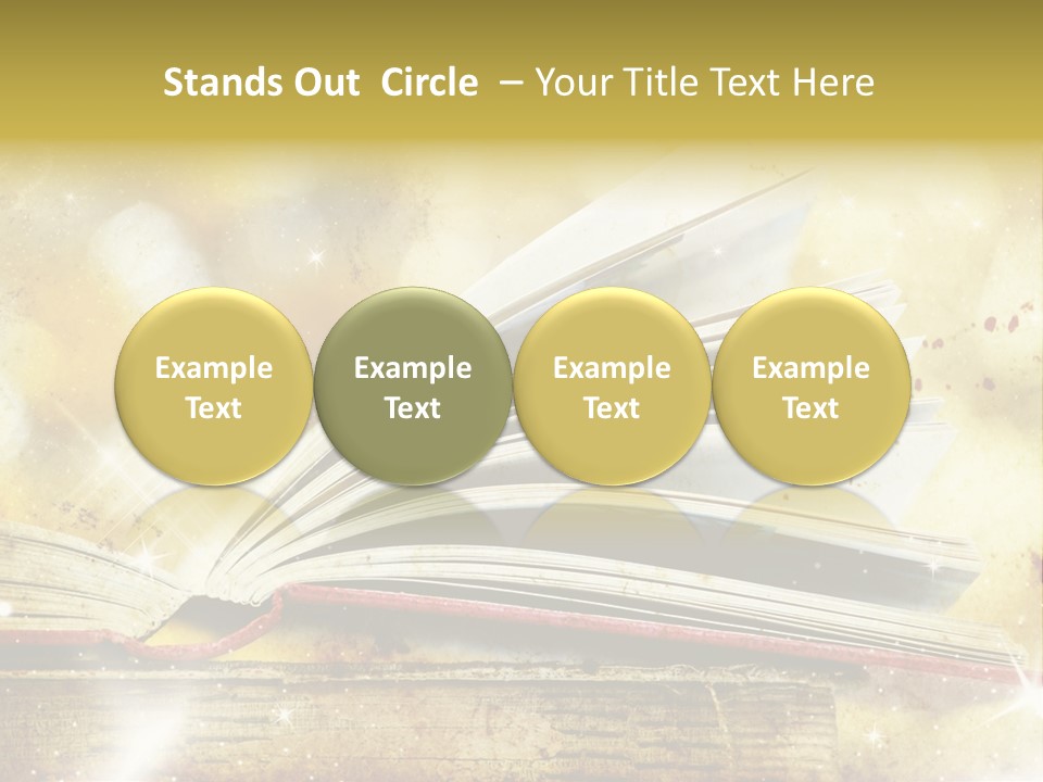 An Open Book On A Table With A Blurry Background PowerPoint Template