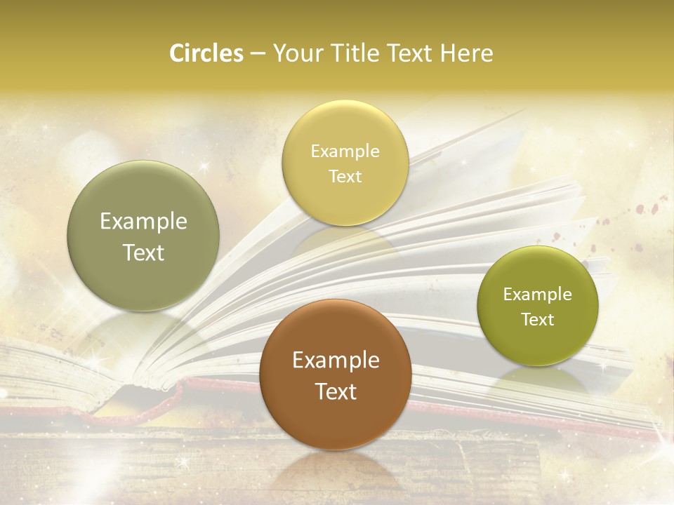 An Open Book On A Table With A Blurry Background PowerPoint Template