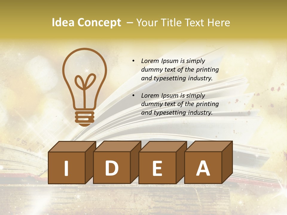 An Open Book On A Table With A Blurry Background PowerPoint Template