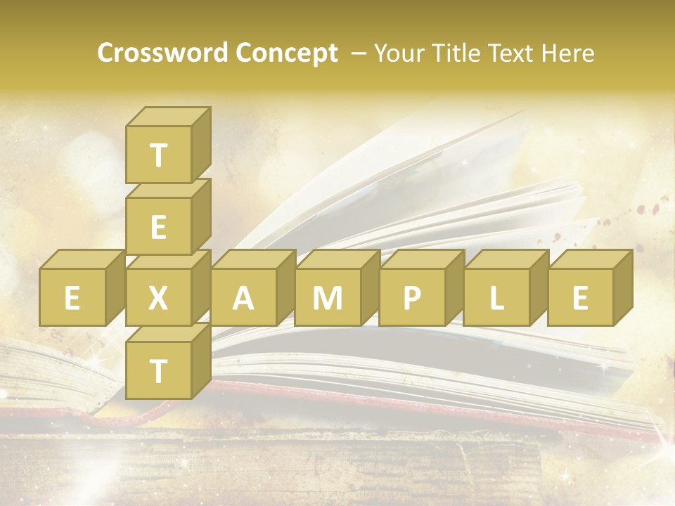 An Open Book On A Table With A Blurry Background PowerPoint Template