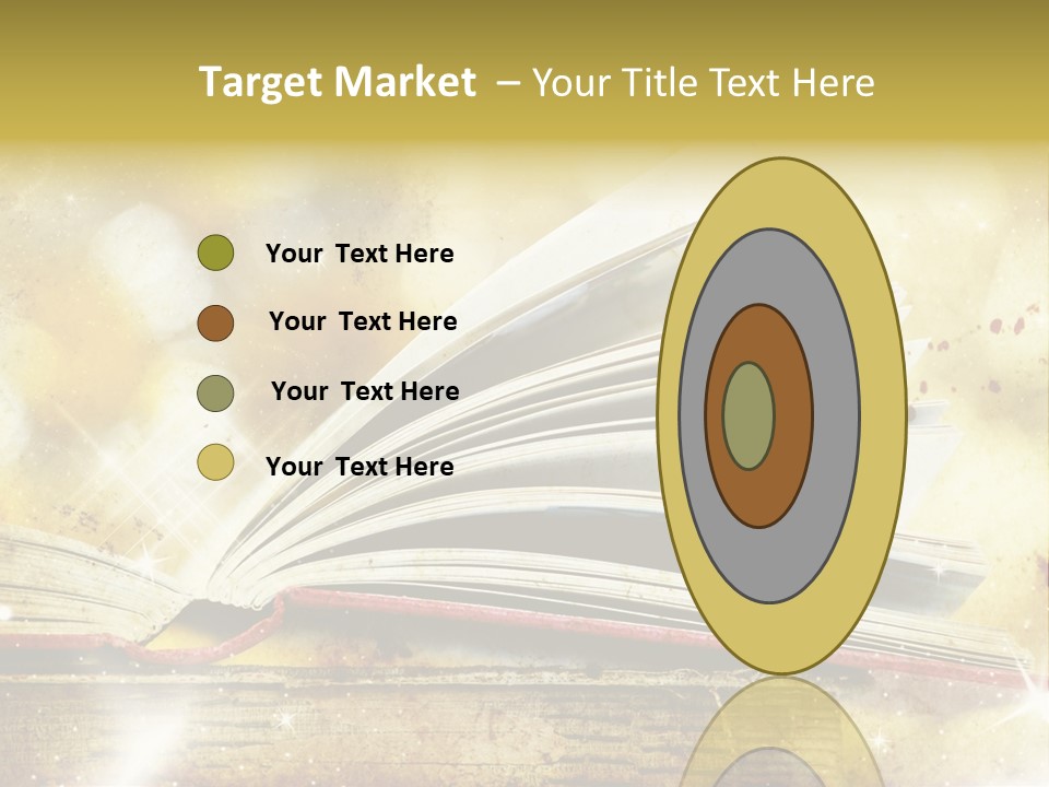 An Open Book On A Table With A Blurry Background PowerPoint Template