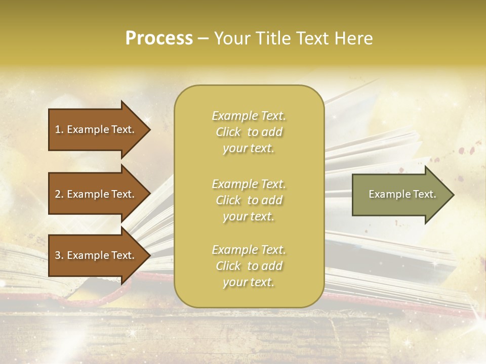 An Open Book On A Table With A Blurry Background PowerPoint Template