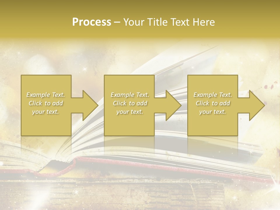 An Open Book On A Table With A Blurry Background PowerPoint Template