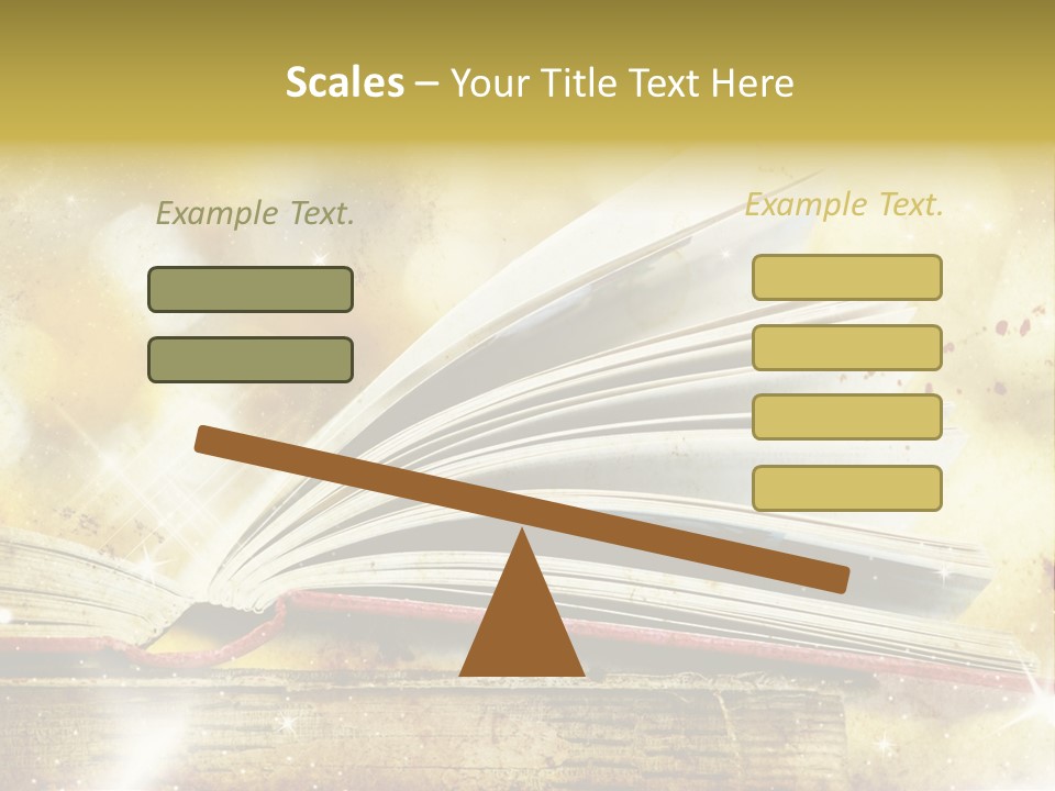 An Open Book On A Table With A Blurry Background PowerPoint Template