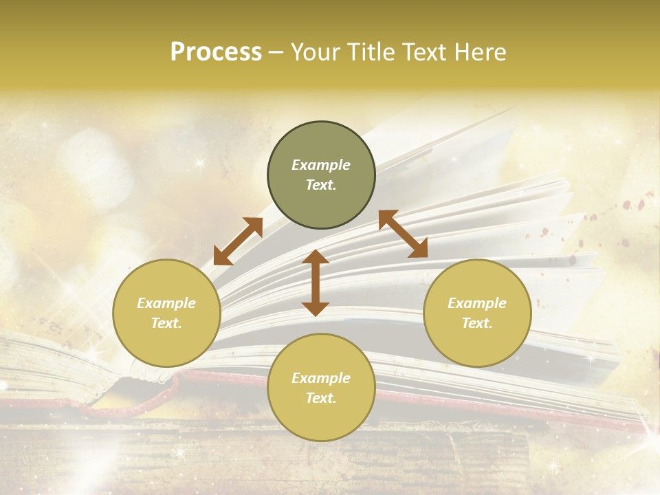 An Open Book On A Table With A Blurry Background PowerPoint Template