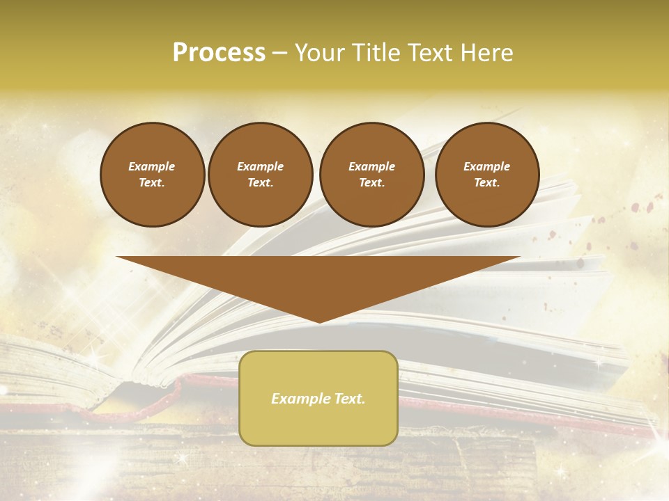 An Open Book On A Table With A Blurry Background PowerPoint Template