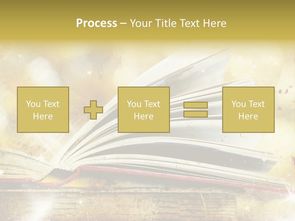 An Open Book On A Table With A Blurry Background PowerPoint Template