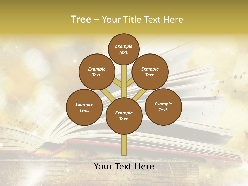 An Open Book On A Table With A Blurry Background PowerPoint Template