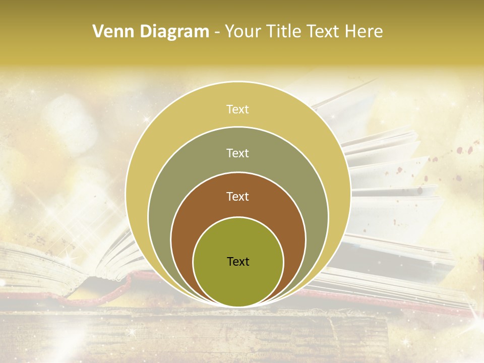 An Open Book On A Table With A Blurry Background PowerPoint Template