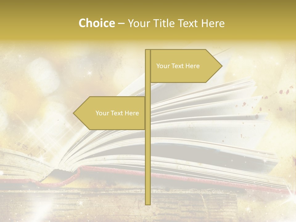 An Open Book On A Table With A Blurry Background PowerPoint Template