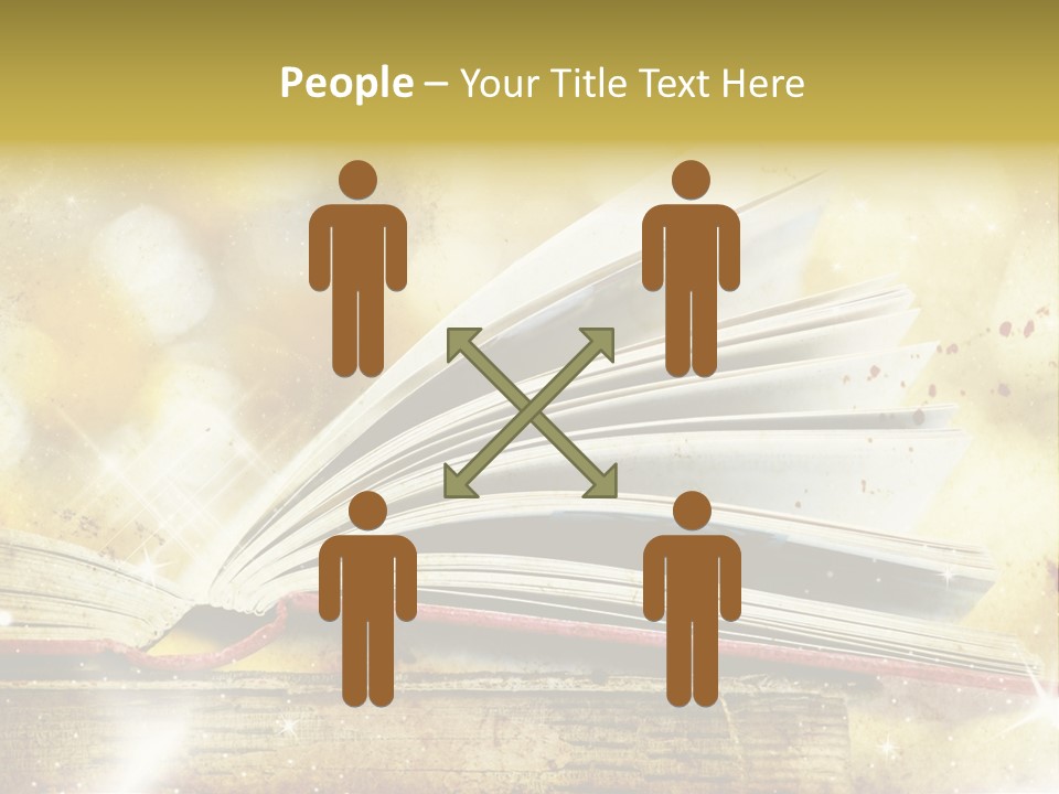 An Open Book On A Table With A Blurry Background PowerPoint Template