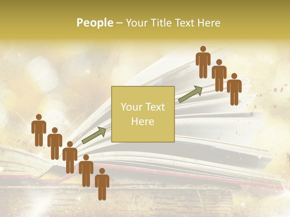 An Open Book On A Table With A Blurry Background PowerPoint Template