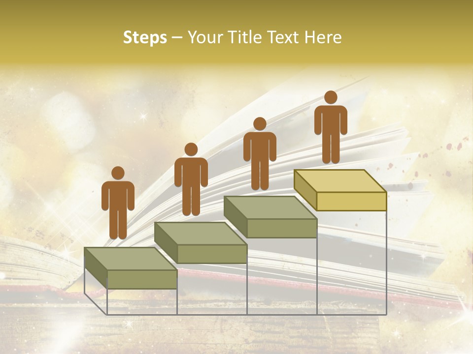 An Open Book On A Table With A Blurry Background PowerPoint Template