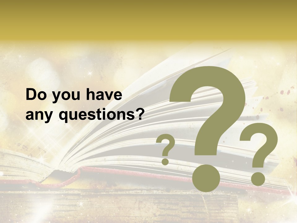 An Open Book On A Table With A Blurry Background PowerPoint Template