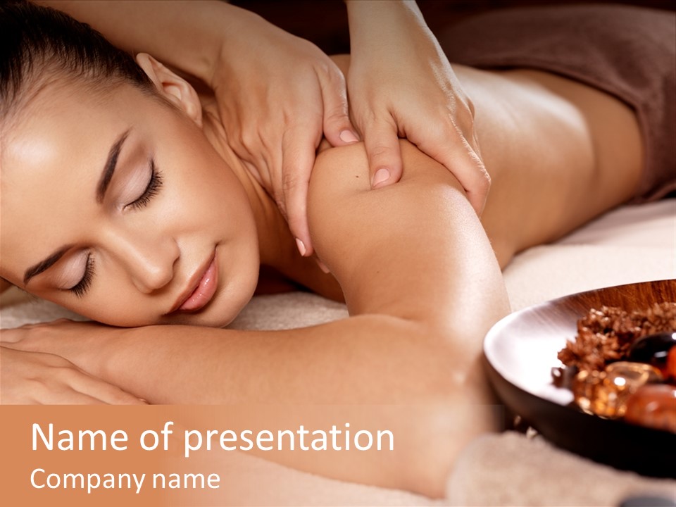 Soft Focus Masseur Spa Woman PowerPoint Template