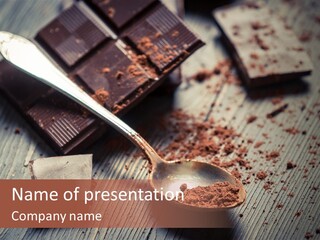 Ground Milk Chocolate Spoon PowerPoint Template