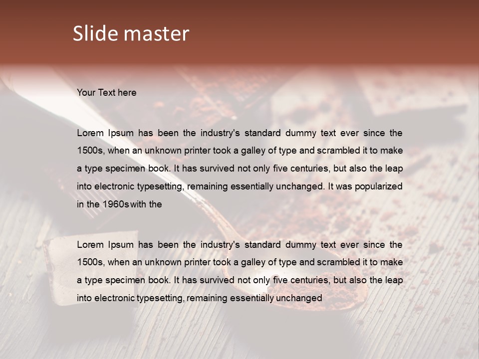 Ground Milk Chocolate Spoon PowerPoint Template