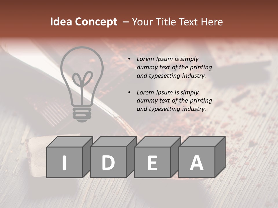 Ground Milk Chocolate Spoon PowerPoint Template