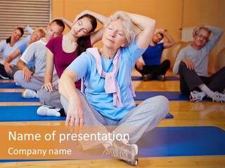 Old Senior Fitness Center PowerPoint Template