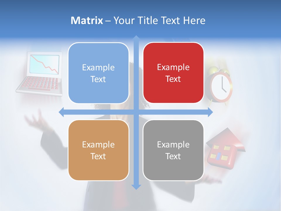 A Woman Is Holding A Laptop And A House PowerPoint Template