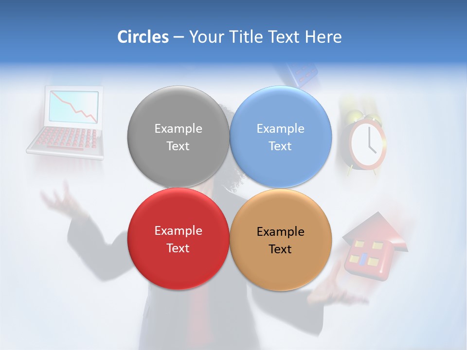 A Woman Is Holding A Laptop And A House PowerPoint Template